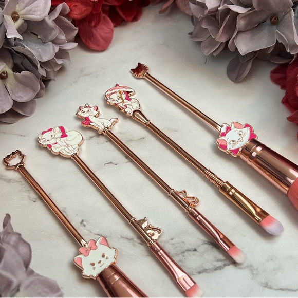 Aristocats Marie the Cat Rose Gold 5 Piece Makeup Brush Set - Picture 12 of 17